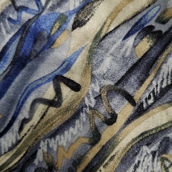 Blue, Cream Printed Tie New - Picture 3 of 6